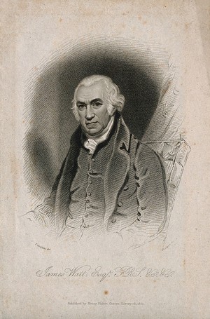 view James Watt. Stipple engraving by J. Thomson, 1820, after T. Griffiths after Sir T. Lawrence, 1815.