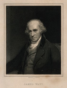 James Watt. Stipple engraving by C. E. Wagstaff, 1845, after Sir W. Beechey.