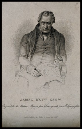 James Watt. Stipple engraving, 1827, after Sir F. Chantrey.