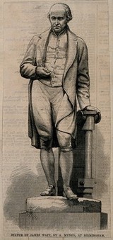 James Watt. Wood engraving by [M. W.] after A. Munro.