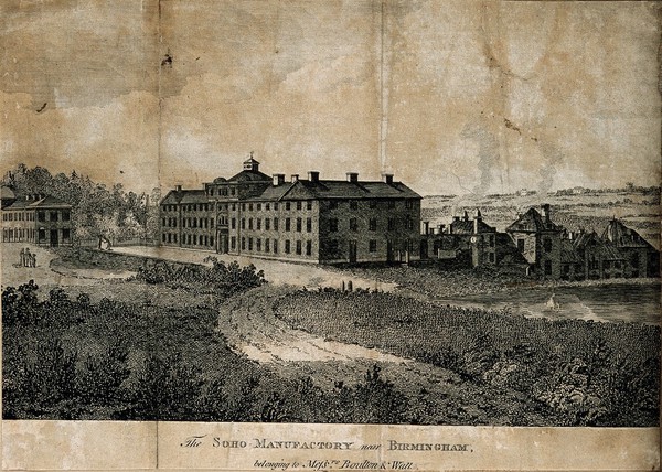 The Soho Manufactory, Birmingham. Etching.