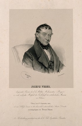 Joseph Weber. Lithograph by J. Kriehuber, 1842.