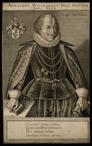 view Arnold Weickard. Line engraving by M. Merian, 1626.