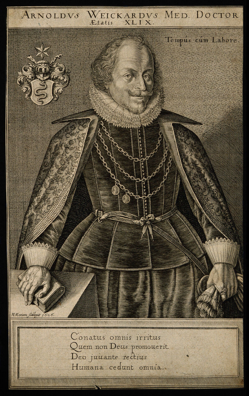 Arnold Weickard. Line engraving by M. Merian, 1626., 1626, by Matthäus Merian