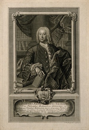 view Johann Friedrich Weidler. Line engraving by J. M. Bernigeroth.