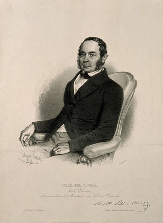 Wilhelm, Edler von Well. Lithograph by E. Kaiser, 1850.