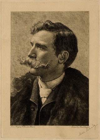 Henry Solomon Wellcome. Etching by M. Schultz after H. van der Weyde.
