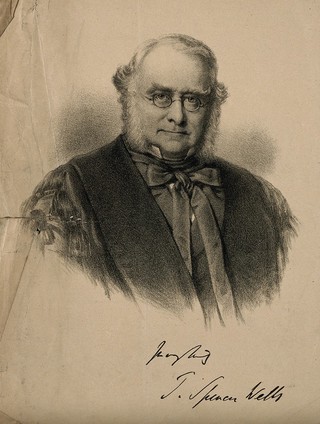 Sir Thomas Spencer Wells. Lithograph after R. Lehmann.