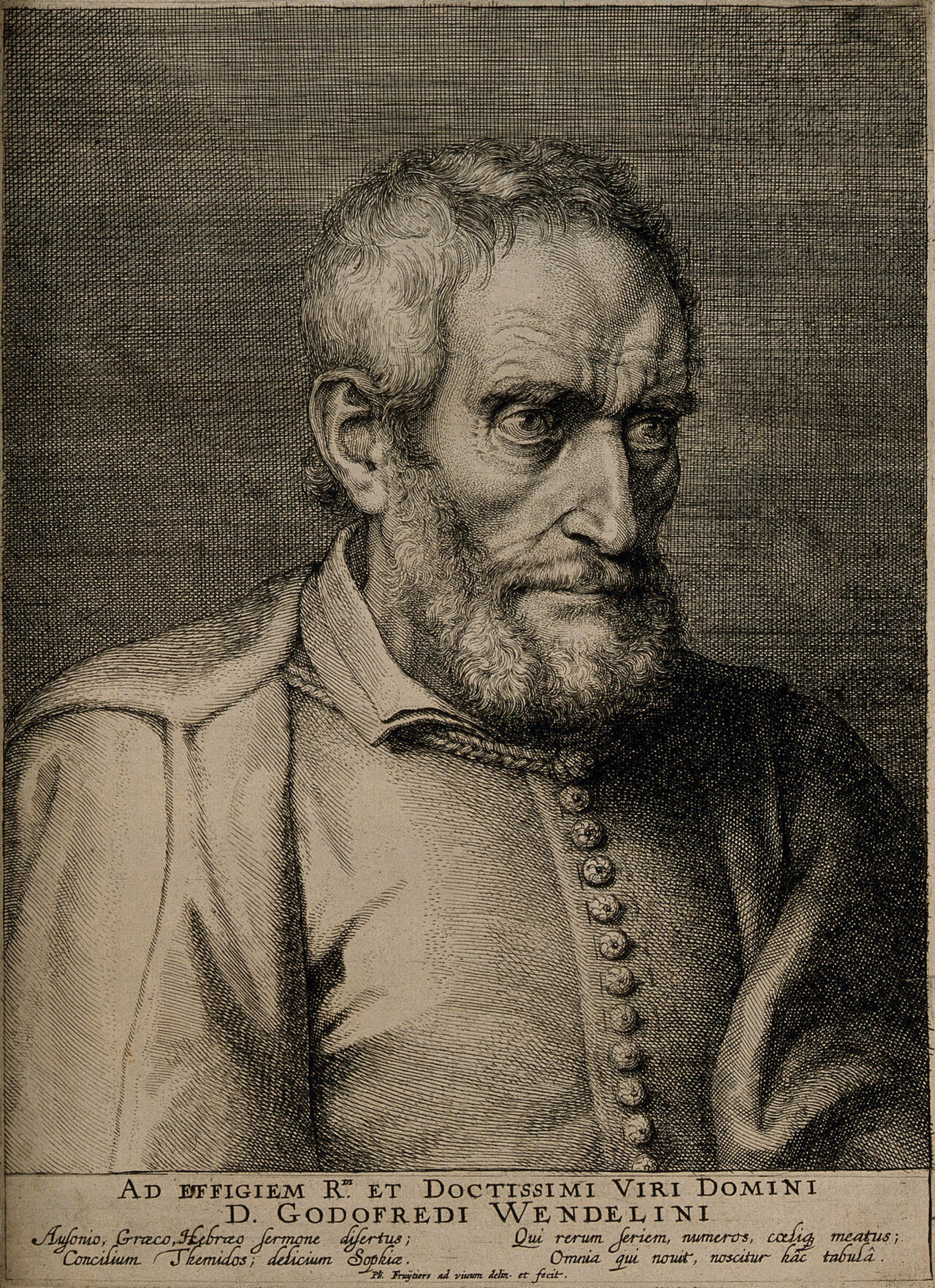 Godefroy Wendelin (Vendelin). Line engraving by P. Fruytiers after himself., by Philip Fruytiers