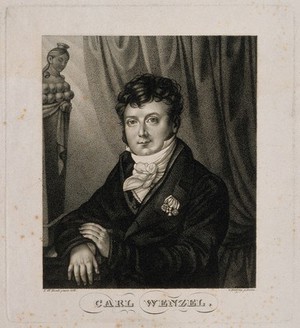 view Carl Wenzel. Stipple engraving by G. Bretzing after F. W. Herdt, 1818.