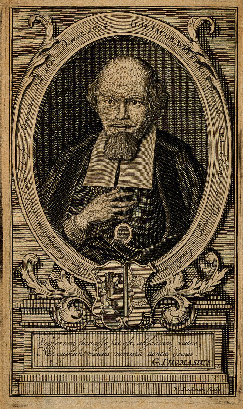 Johann Jakob Wepfer. Line engraving by W. Jonkman, 1724