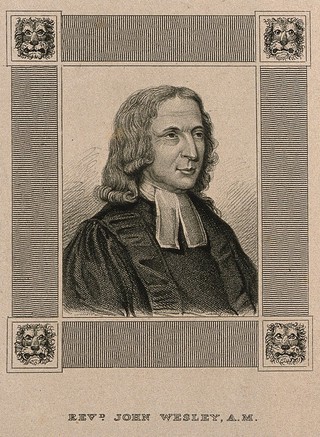 John Wesley. Stipple engraving, 1824, after J. Zoffany, 1760.