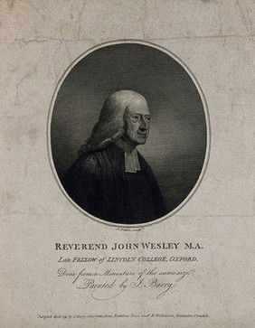 John Wesley. Stipple engraving, 1825, after J. Barry.