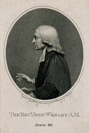 view John Wesley. Stipple engraving by R. Hancock, 1790, after J. Miller.