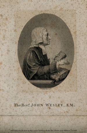 view John Wesley. Line engraving by T. Holloway, 1791, after himself.