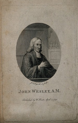 view John Wesley. Line engraving by J. Tookey, 1791, after himself.