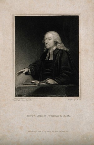 view John Wesley. Stipple engraving by T. A. Dean after J. Jackson.