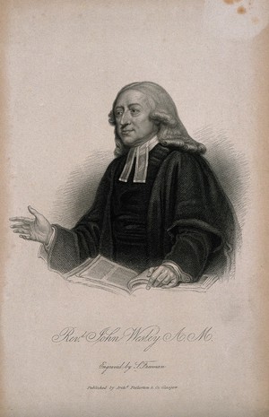 view John Wesley. Stipple engraving by S. Freeman after J. Jackson.