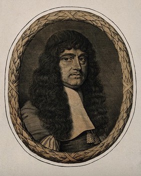 Sir George Wharton. Line engraving by D. Loggan, 1661, after himself.