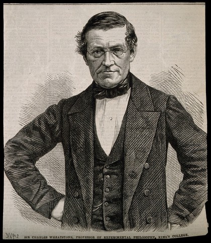 Sir Charles Wheatstone. Wood engraving.