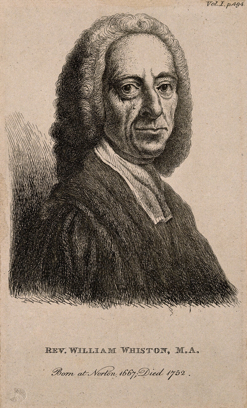 William Whiston. Etching after B. Wilson, 1812., 1812, by Benjamin Wilson