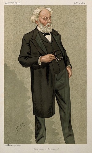 view Sir Samuel Wilks. Colour lithograph by Sir L. Ward [Spy], 1892.