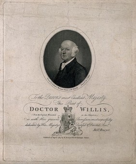 Francis Willis. Line engraving by J. Fittler, 1789, after R. Bowyer.