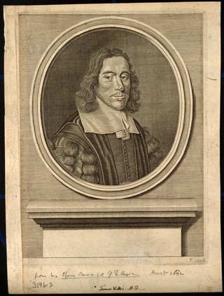 Thomas Willis. Line engraving, 1682, after D. Loggan.