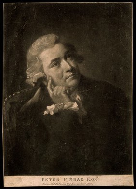 John Wolcot [Peter Pindar]. Mezzotint, 1788, after C. H. Hodges after J. Opie.