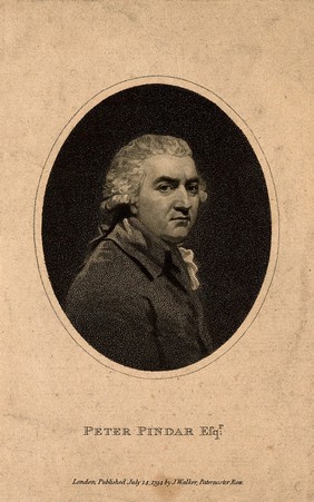 John Wolcot [Peter Pindar]. Stipple engraving, 1794, after J. Barry.