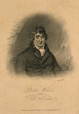 view John Wolcot [Peter Pindar]. Stipple engraving by Carver, 1820, after J. R. Smith.