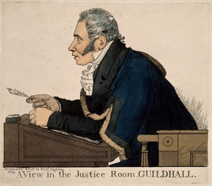 view Sir Matthew Wood. Coloured etching by Richard Dighton, 1819.