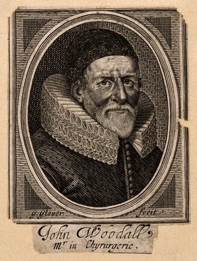 John Woodall. Line engraving by G. Glover, 1639.