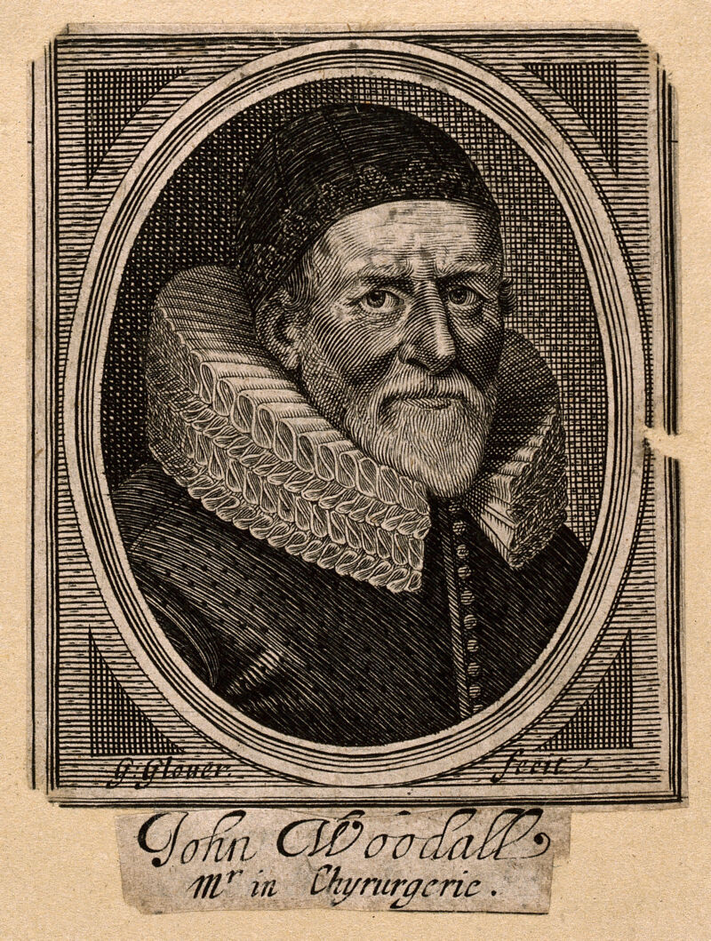 John Woodall. Line engraving by G. Glover, 1639., 1639, by George Glover