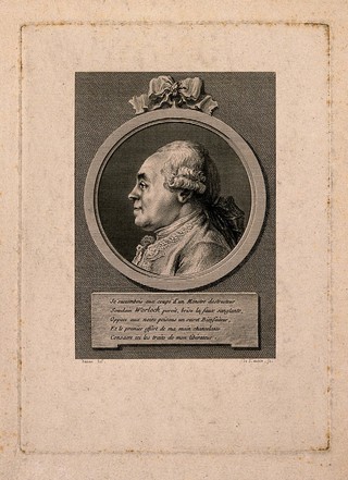 Simeon Worlock. Line engraving by A. de St Aubin after D. Denon.