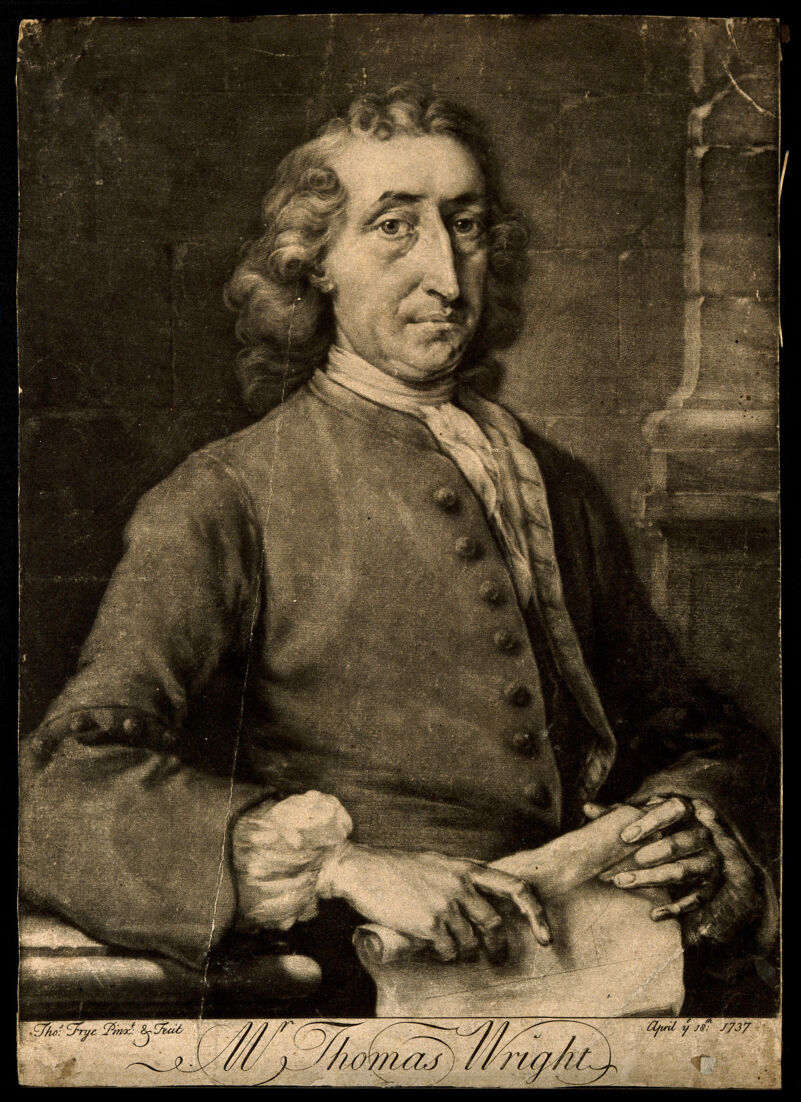 Thomas Wright. Mezzotint by T. Frye, 1737, after himself., 1737, by Thomas Frye