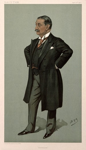 view Nathaniel Edward Yorke-Davies. Colour lithograph by Sir L. Ward [Spy], 1900.