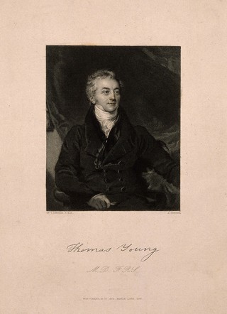 Thomas Young. Stipple engraving by J. Thomson, 1840, after Sir T. Lawrence.