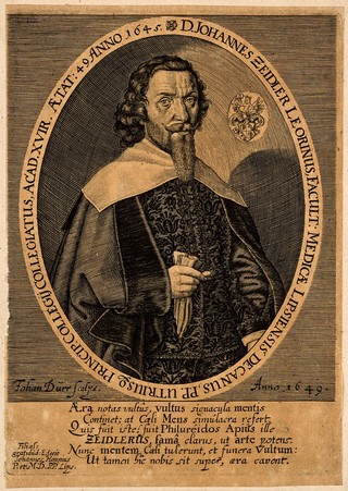 Johann Zeidler. Line engraving by J. Dürr, 1649.