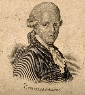 view Johann Georg Zimmermann. Line engraving, 1825.