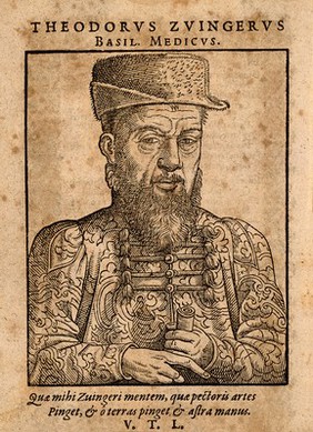 Theodor Zwinger. Woodcut, 1589.