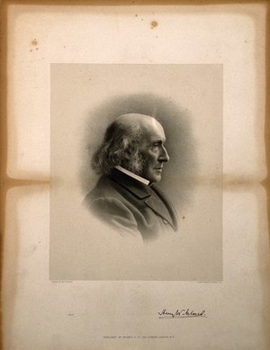 view Sir Henry Wentworth Acland. Lithograph by G. B. Black.