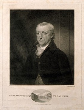 Richard Baldwyn. Stipple engraving by N. Branwhite, 1802, after M. Brown.