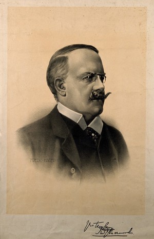 view Thomas John Barnardo. Lithograph by F. Hager.