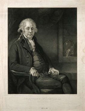 Matthew Boulton. Line engraving by W. Sharp, 1801, after Sir W. Beechey, 1799.