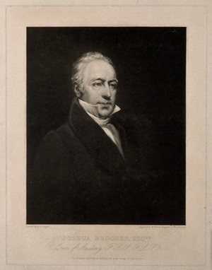 view Joshua Brookes. Mezzotint by W. Ward, 1833, after B. E. Duppa.