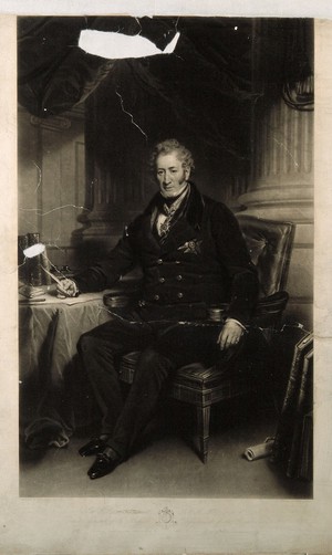 view Sir William Burnett. Mezzotint by H. Cousins, 1844, after Sir M. A. Shee.