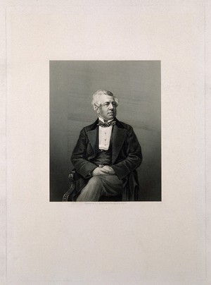 view George William Frederick Howard, seventh Earl of Carlisle. Engraving by D. J. Pound, 1859, after J. Mayall.