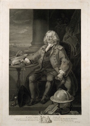view Thomas Coram. Stipple engraving by W. Nutter, 1796, after W. Hogarth.