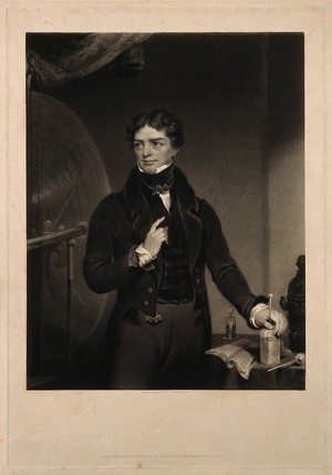 view Michael Faraday. Mezzotint by C. Turner, 1839, after himself.